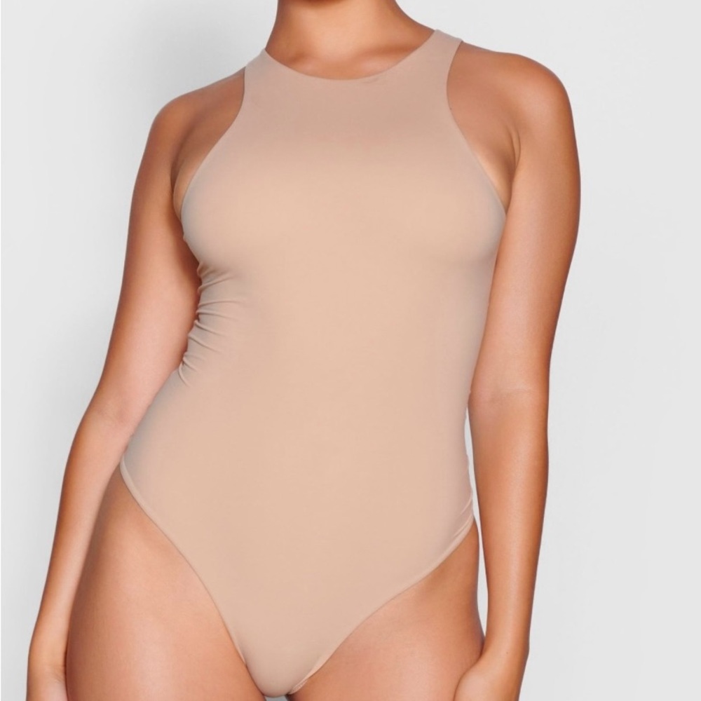SKIMS High Neck Bodysuit | Clay